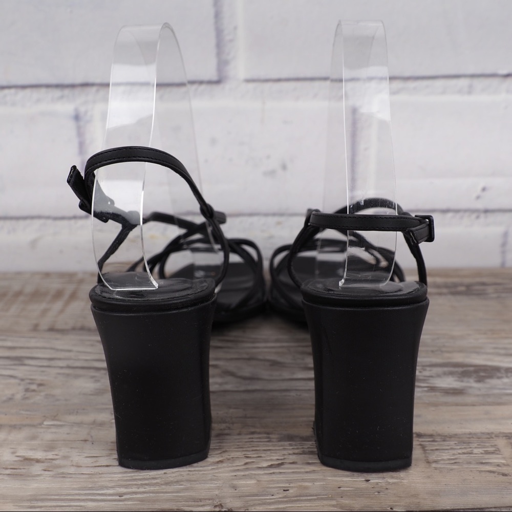 La Badia 38.5 black satin strappy heeled sandals - Picture 6 of 9